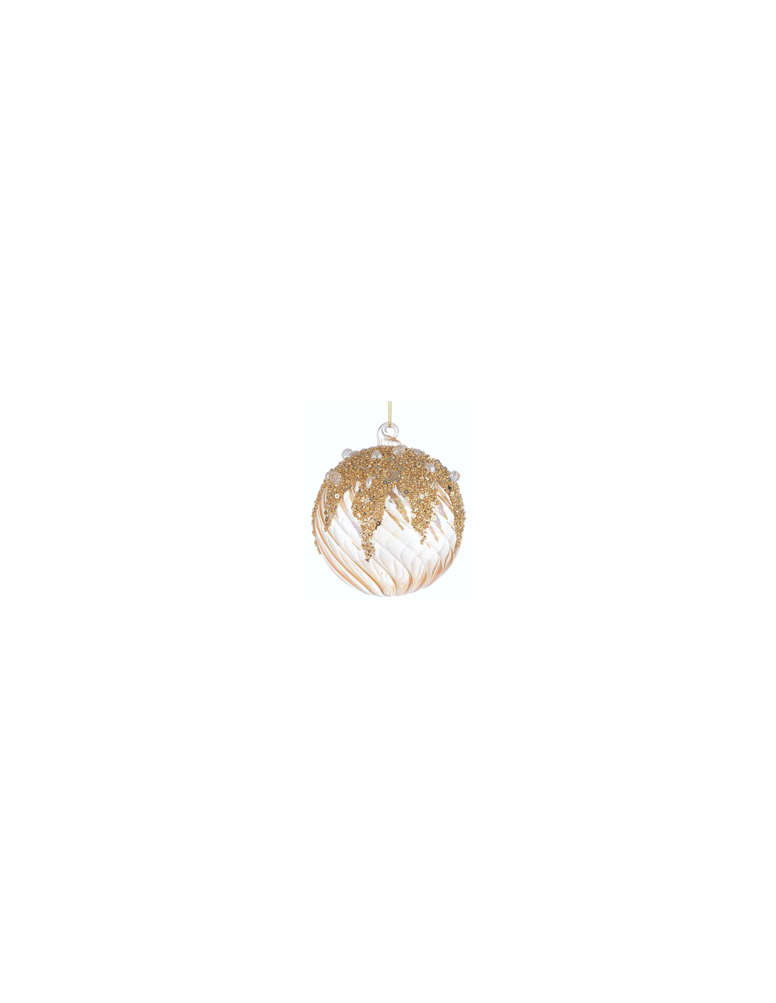 SFERA BEAUTIFY 10CM VETRO CHAMPAGNE/ORO