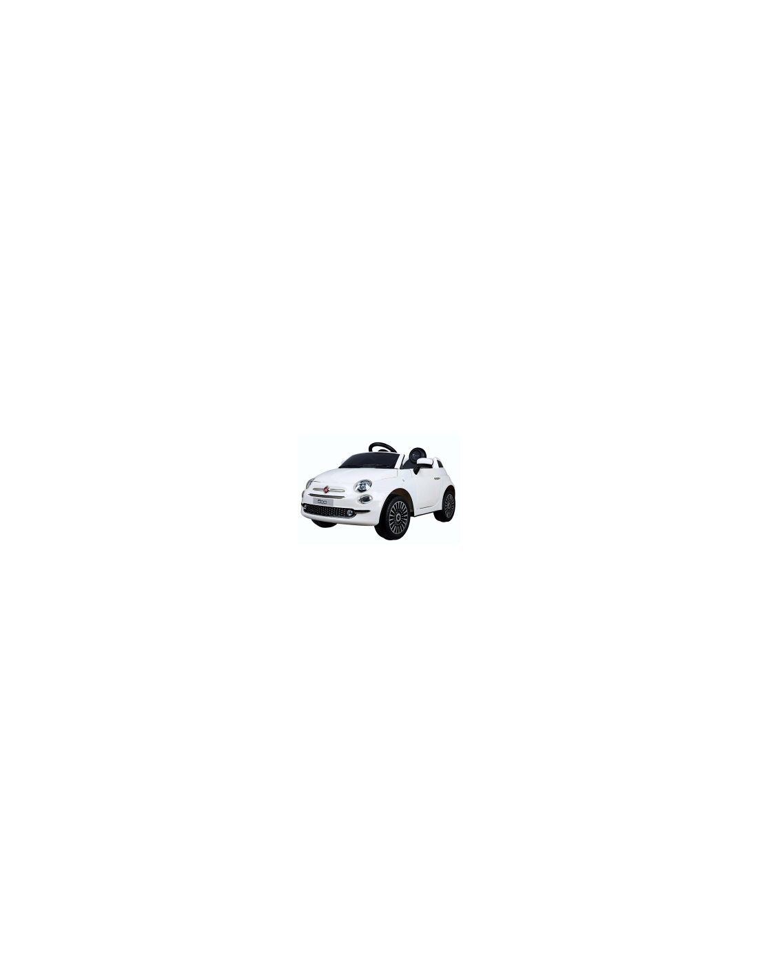 AUTO ELETTRICA CON TELECOMANDO, GIOCO BAMBINI FIAT 500 12V BIANCA