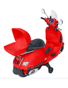 VESPA GTS, 12V, ROSSA, MOTO ELETTRICA BAMBINI CON TELECOMANDO