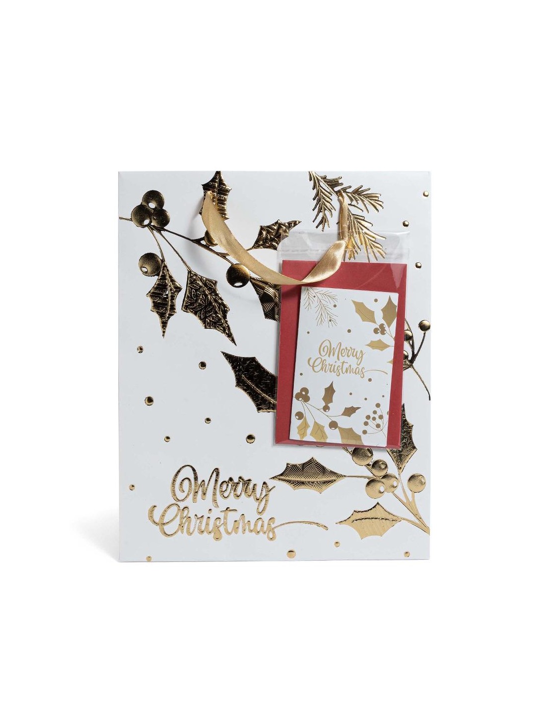 SACCHETTO LAMINATO BIANCO/ORO 32X10,5X44,5CM