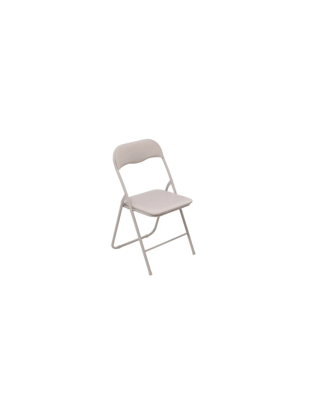 5five - sedia pieghevole in PVC beige con struttura in acciaio