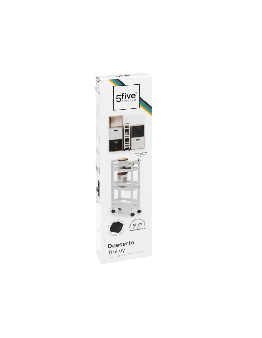 CARRELLO 174762I CON RUOTE 3P BIANCO su TreG Ingrosso