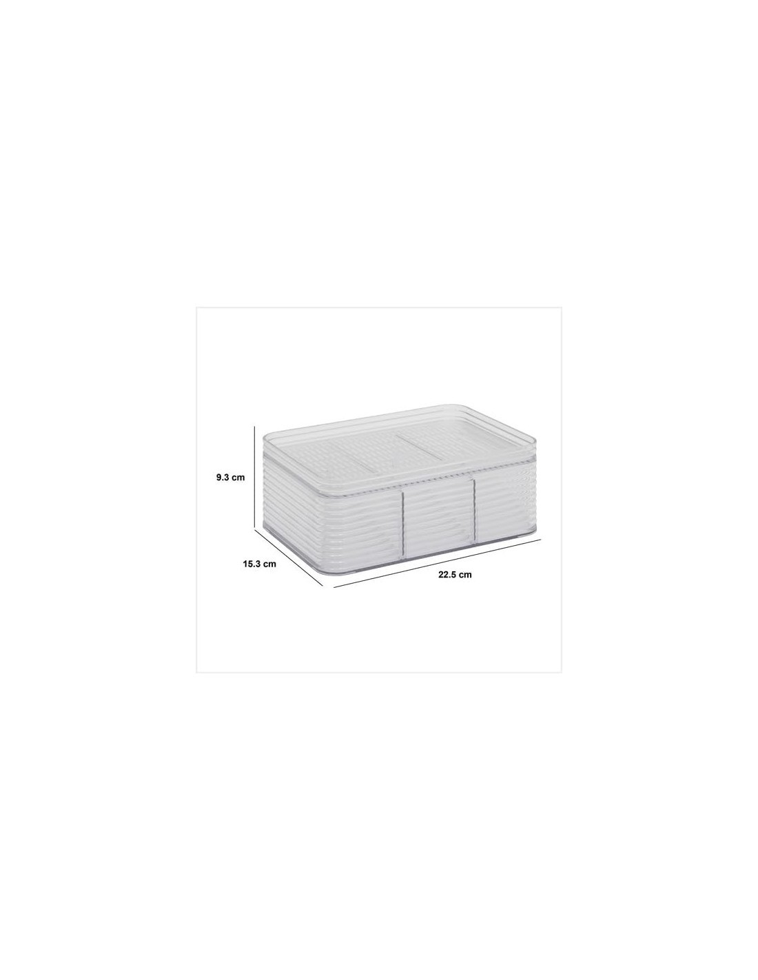 Scatola di stoccaggio Plastor M – 3 compartimenti in PET grigio