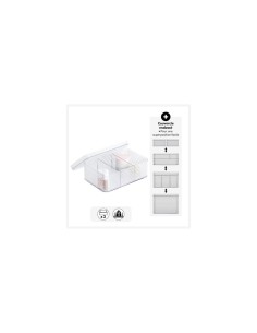 Scatola di stoccaggio Plastor M – 3 compartimenti in PET grigio
