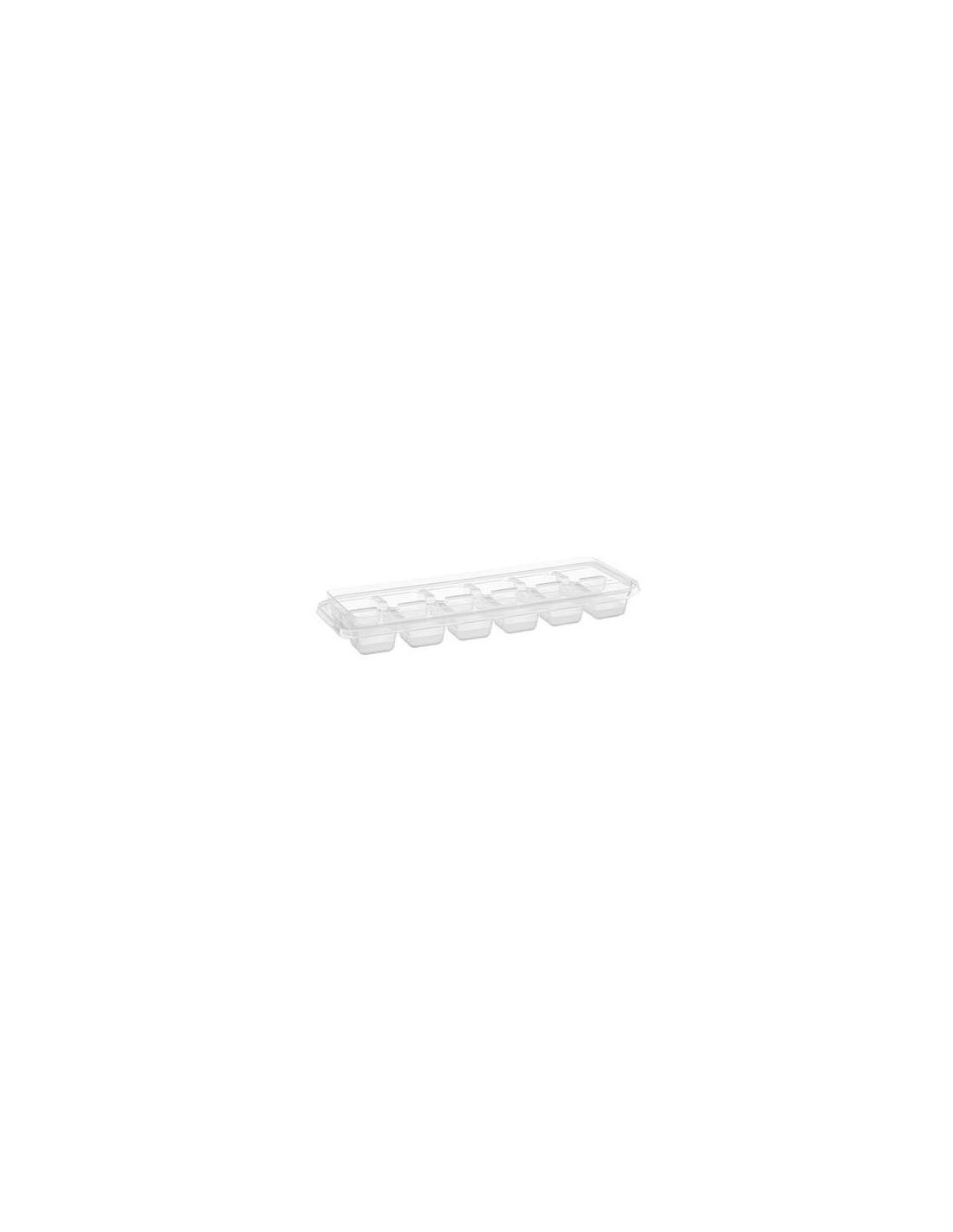 Vassoio per Cubetti di Ghiaccio con Coperchio e Fondo in Silicone – Trasparente