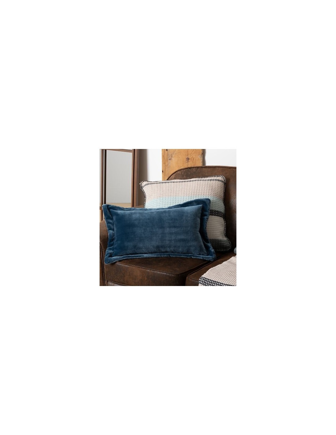 Cuscino in flanella blu Egeo 38 x 58 cm