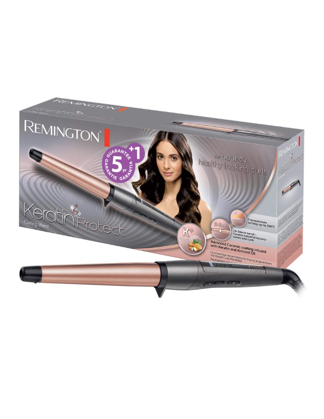 KERATIN PROTECT FERRO CONICO ARRICCIACAPELLI CI83V6 REMINGTON su Tr...