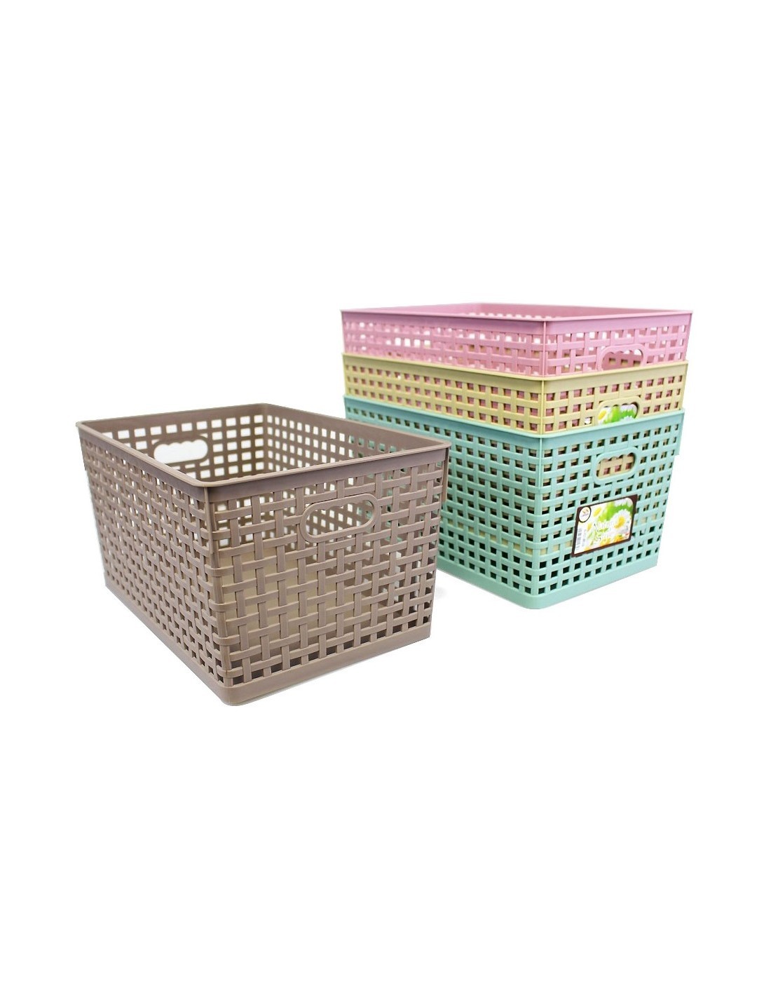 CESTINO GRANDE IN PLASTICA FORATA 34x23,5x17,5 CM LEGA su TreG Ingr...