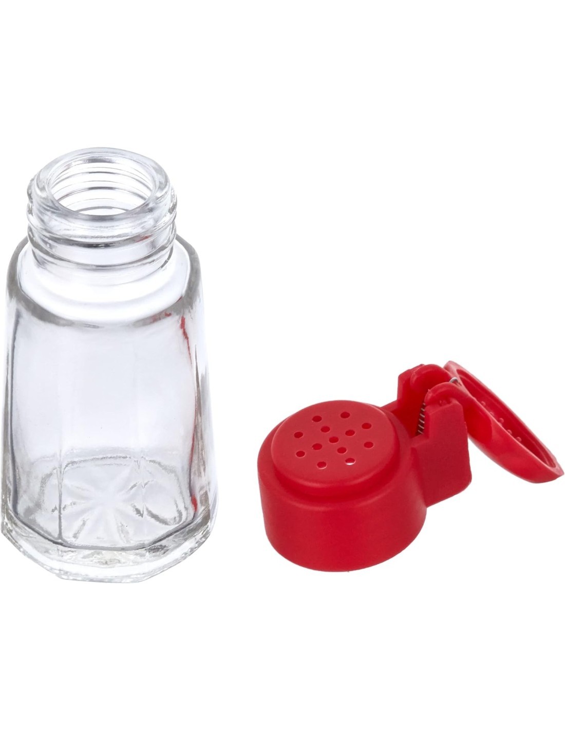 PEPPINO SALIERA IN VETRO TRASPARENTE MTEALTEX su TreG Ingrosso