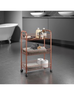 LUGANO COPPER CARRELLO 3 PIANI 41X23X63CM METALTEX su TreG Ingrosso