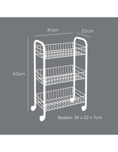 LUGANO COPPER CARRELLO 3 PIANI 41X23X63CM METALTEX su TreG Ingrosso