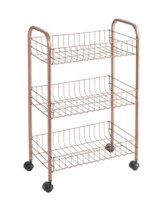 LUGANO COPPER CARRELLO 3 PIANI 41X23X63CM METALTEX su TreG Ingrosso