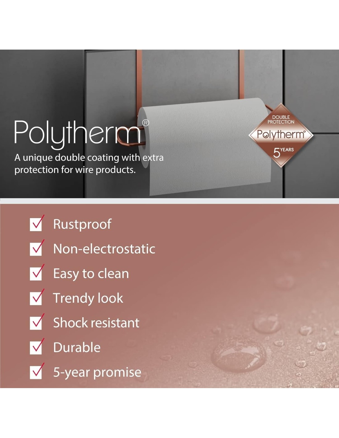 EASYROLL COPPER PORTAROTOLO IN RAME CON GANCIO METALTEX su TreG Ing...