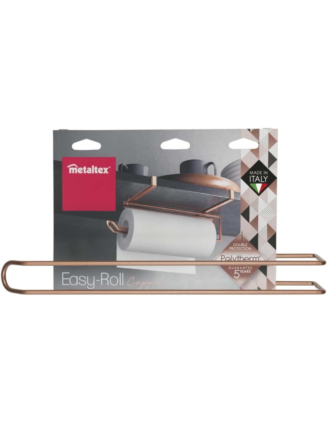 EASYROLL COPPER PORTAROTOLO IN RAME CON GANCIO METALTEX su TreG Ing...