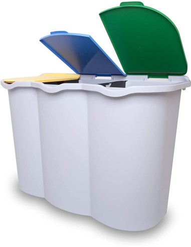 PATTUMIERA RACCOLTA DIFFERENZIATA 3 SCOMPARTI 80 LT BELLI E FORTI s...