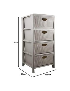 CASSETTIERA BF01292 INTRECCIO 4 CASSETTI TORTORA BELLI E FORTI su T... 2