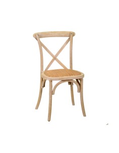 SEDIA CROSS 280659 LEGNO NATURALE SEDUTA INTRECCIO IMPILABILE su Tr...