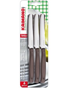 KAIMANO COLTELLO TAVOLA SET 6 PZ COLORI ASSORTITI su TreG Ingrosso