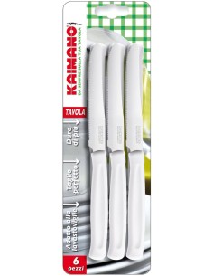 KAIMANO COLTELLO TAVOLA SET 6 PZ COLORI ASSORTITI su TreG Ingrosso
