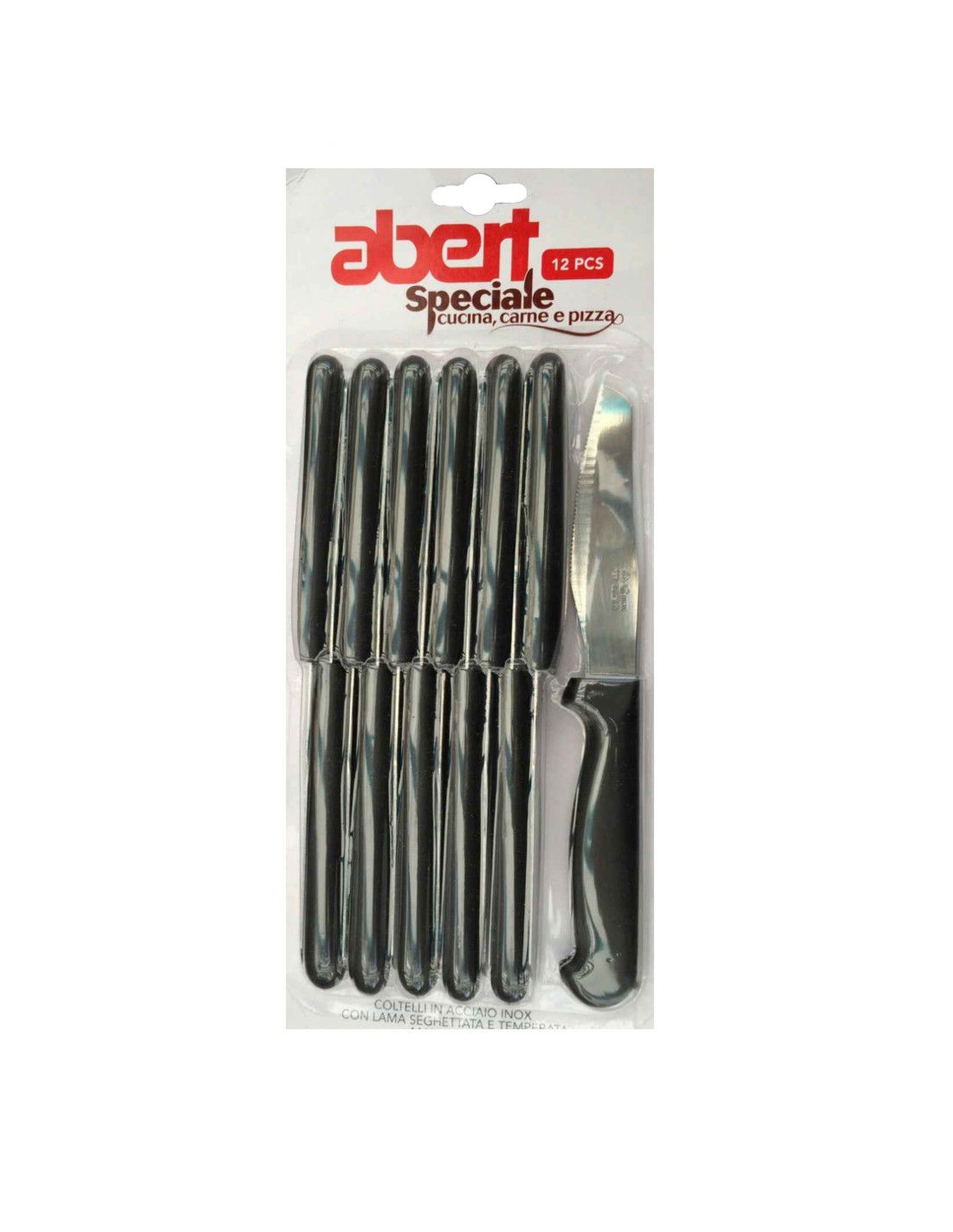 BLISTER 12 COLTELLI PER PIZZA AVARI064PB12 ABERT su TreG Ingrosso