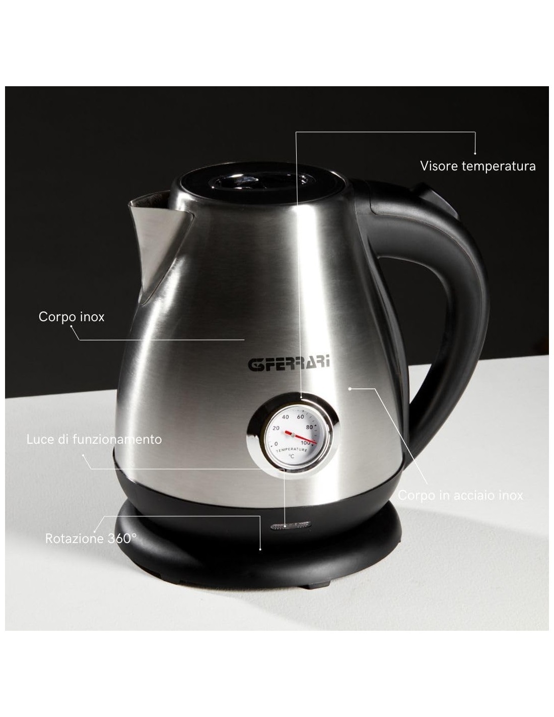 BOLLITORE G10096 1,7LT INOX su TreG Ingrosso