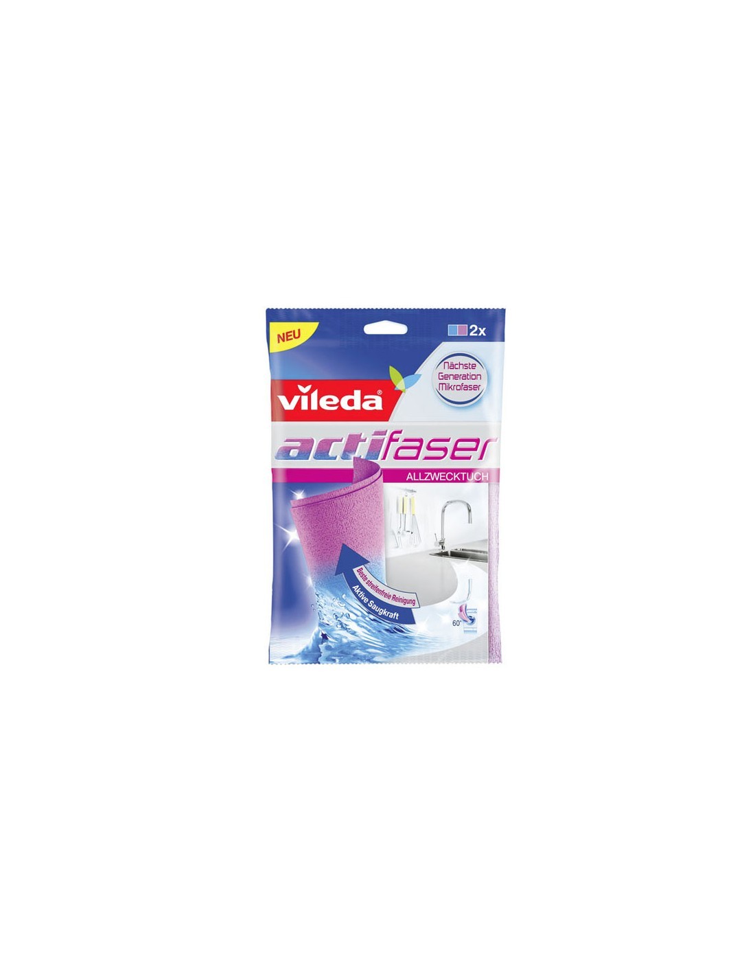 VILEDA PANNO MULTIUSO ACTIFIBRE CF 2PZ 29X29 CM FHP su TreG Ingrosso