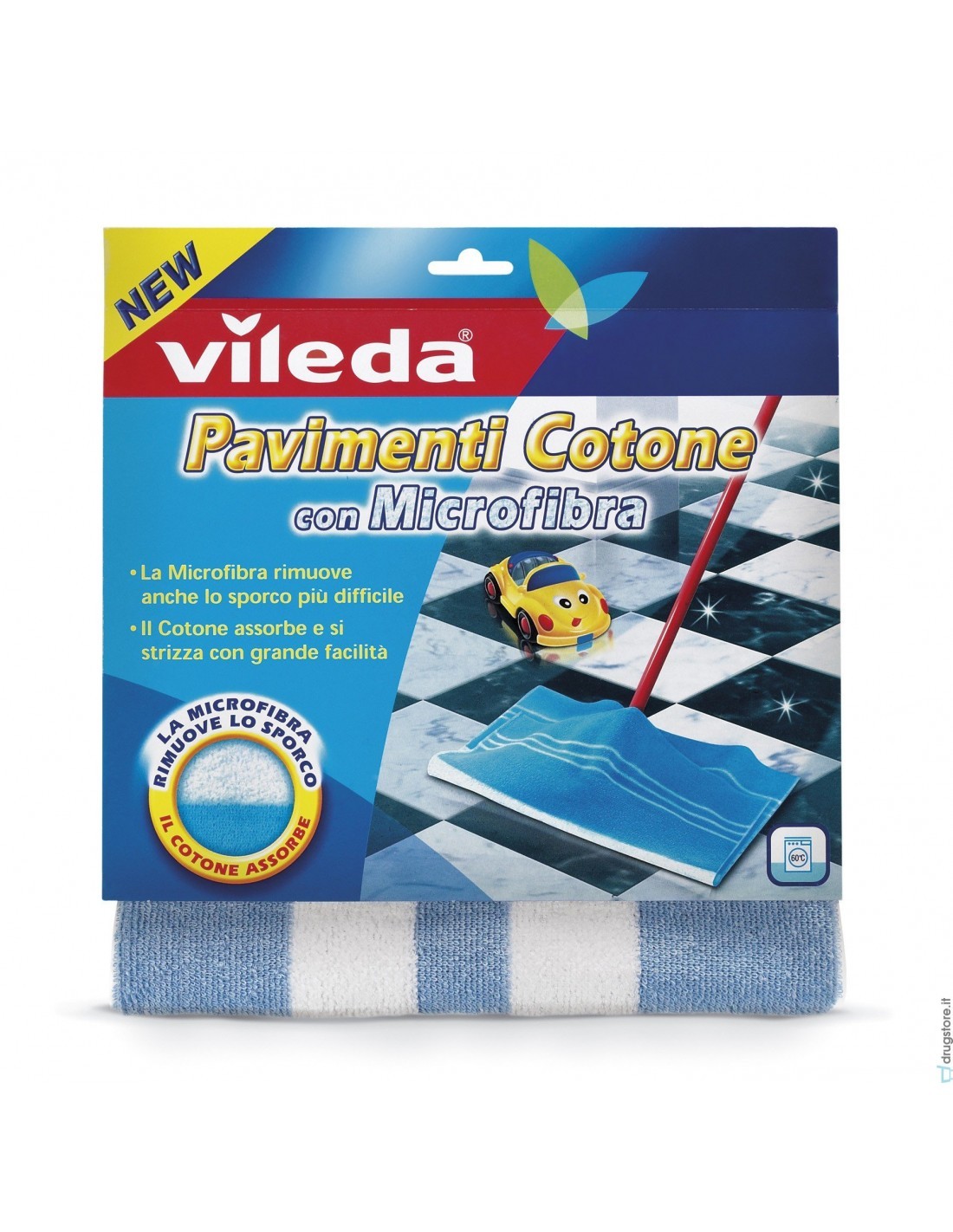 VILEDA PANNO PAVIMENTI IN COTONE E MICROFIBRA 50X50 FHP su TreG Ing...