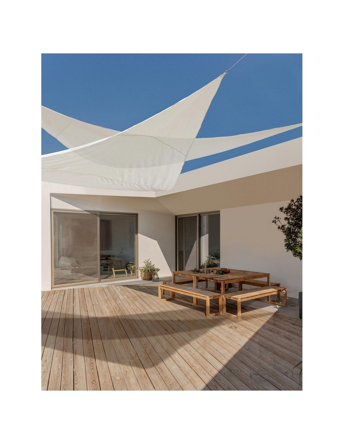 VELA OMBREGGIANTE TRIANGOLARE 3,6 mt NATURALE su TreG Ingrosso