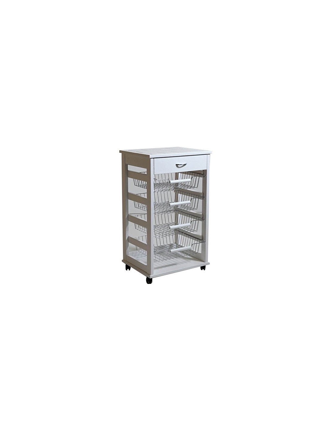 CARRELLO VESUVIO PORTAFRUTTA BIANCO 49X39X83 CM MASLEGNO su TreG In...