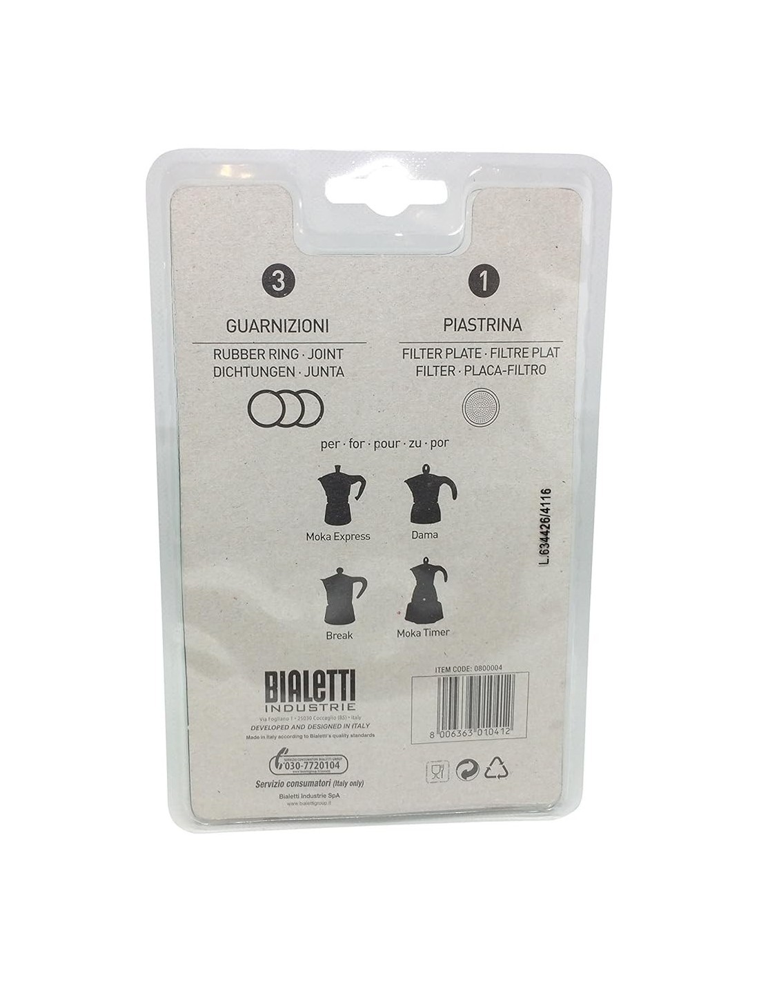 GUARNIZIONI CAFFETTIERA MOKA 6 TZ BIALETTI su TreG Ingrosso