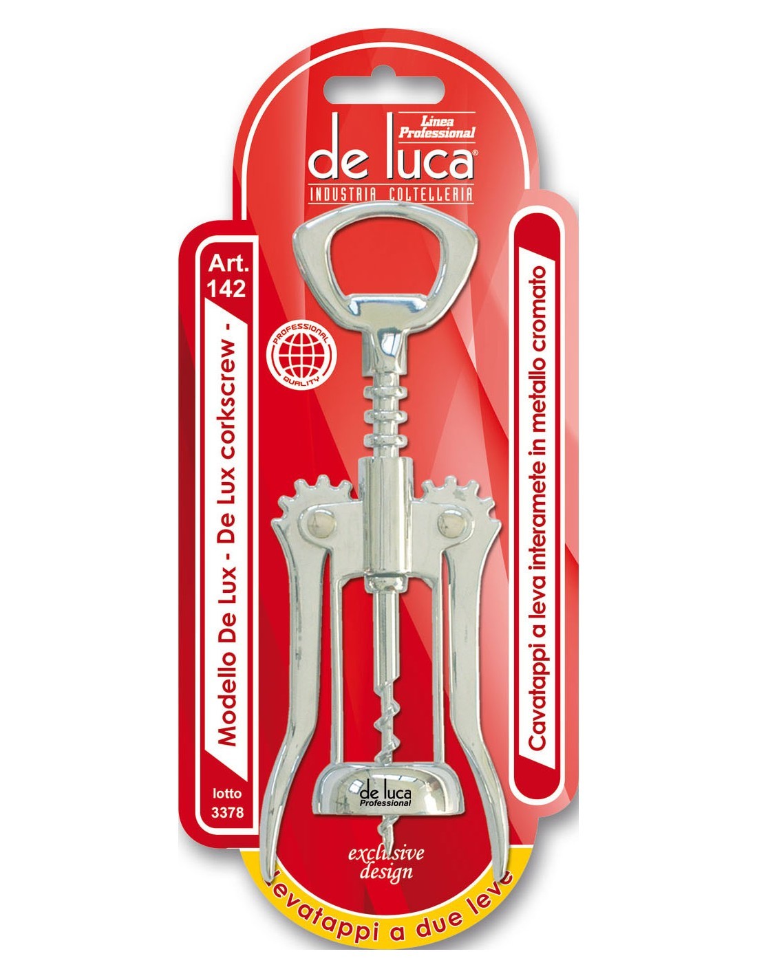 LEVATAPPI A 2 LEVE IN ACCIAIO INOX DE LUCA su TreG Ingrosso