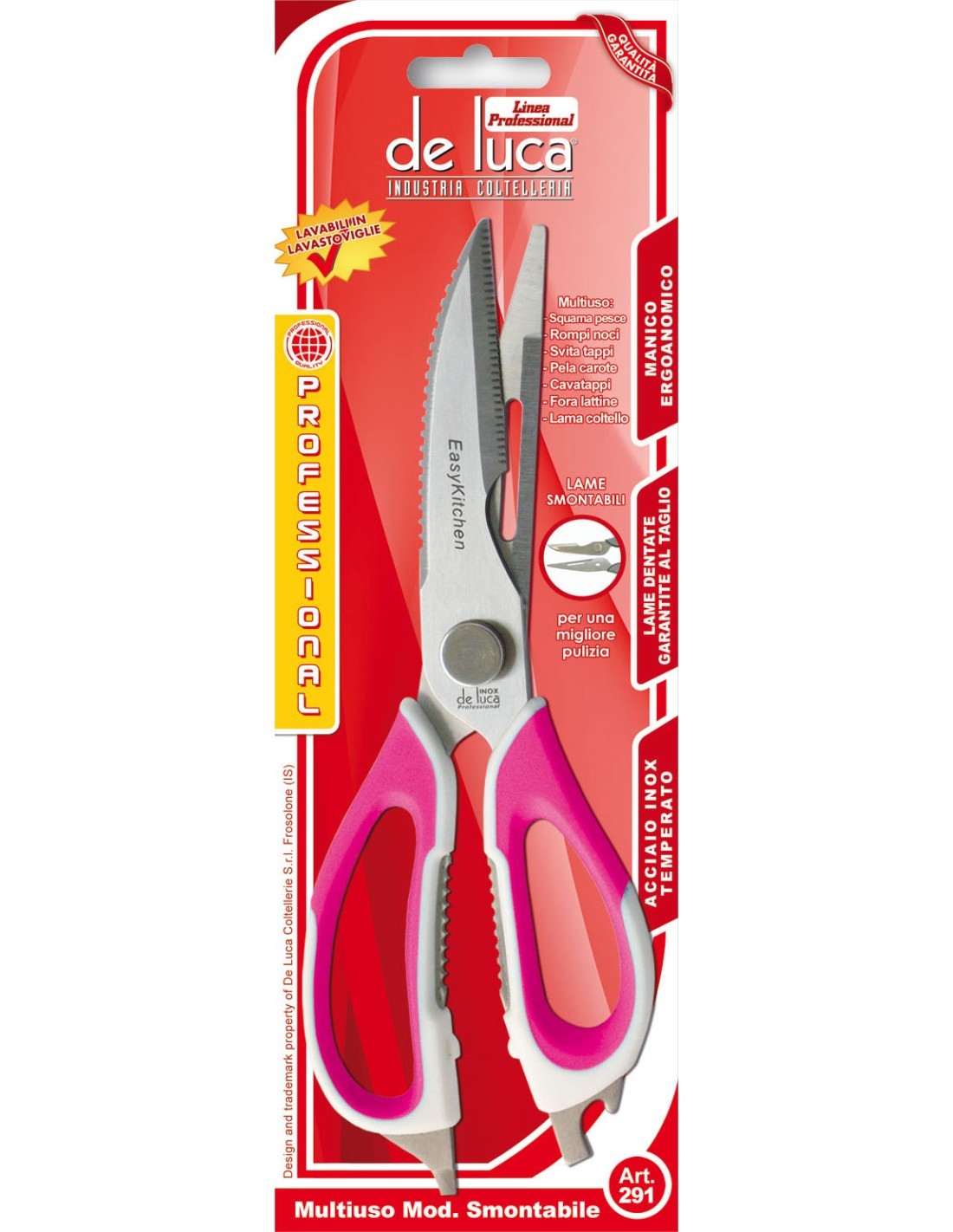 FORBICI DA CUCINA IN ACCIAIO INOX 8,5" DE LUCA su TreG Ingrosso