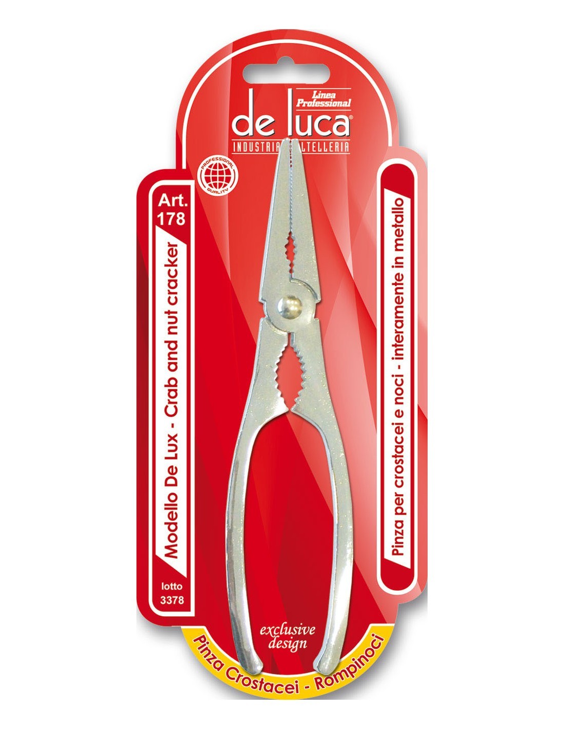 PINZA PER CROSTACEI E NOCI IN ACCIAIO INOX DE LUCA su TreG Ingrosso