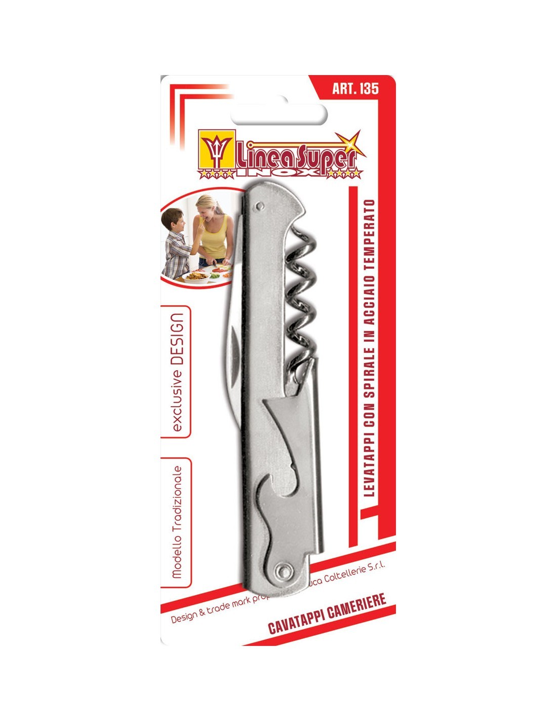 LEVATAPPI DA CAMERIERE IN ACCIAIO INOX DE LUCA su TreG Ingrosso