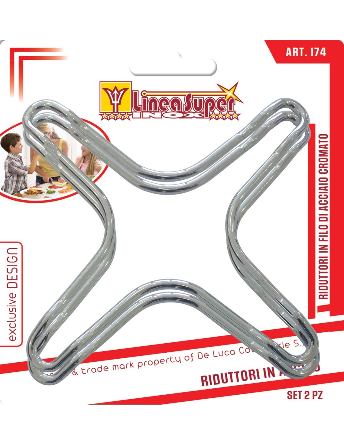 BLISTER 2 RIDUTTORI PER FORNELLI INOX DE LUCA su TreG Ingrosso