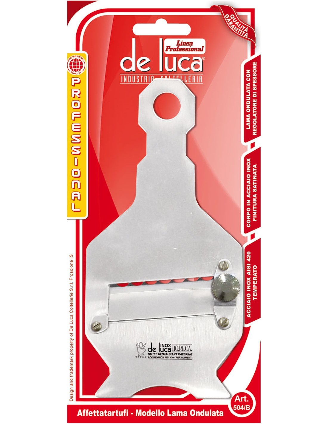 AFFETTATARTUFI A LAMA ONDULATA IN ACCIAIO INOX DE LUCA su TreG Ingr...