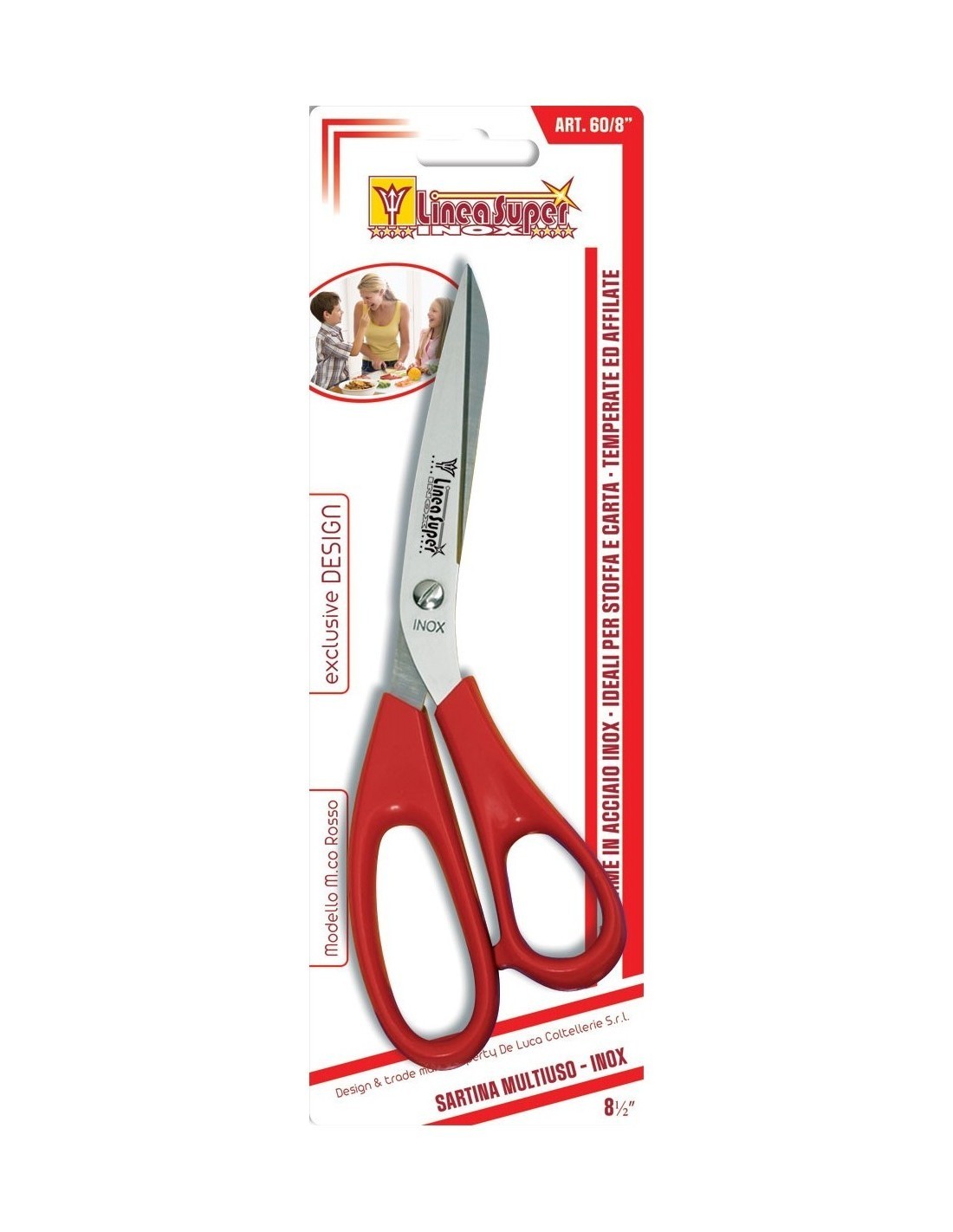 FORBICI DA LAVORO IN ACCIAIO INOX MANICO PLASTICA 8" DE LUCA su Tre...
