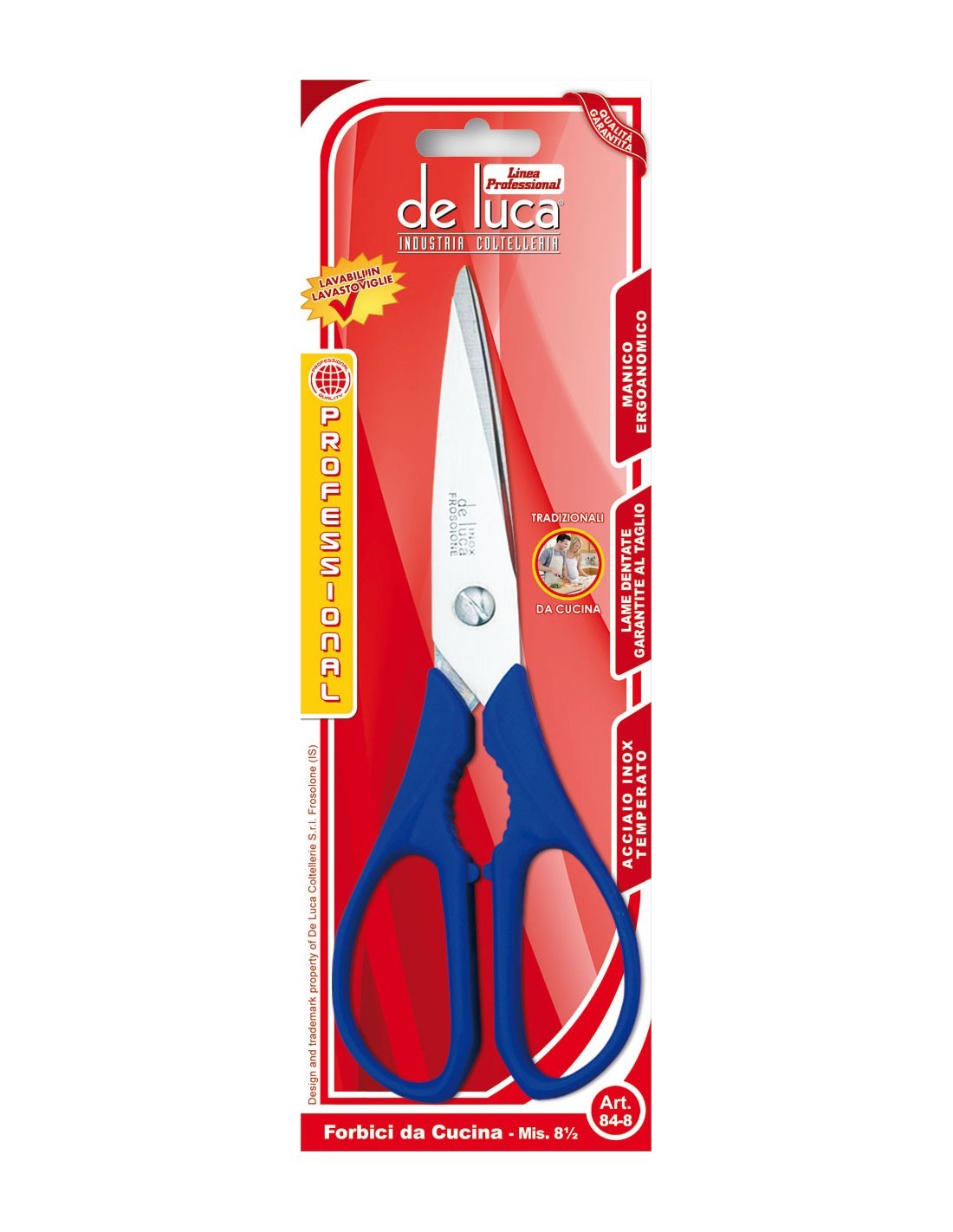 FORBICI DA CUCINA IN ACCIAIO INOX 8" DE LUCA su TreG Ingrosso