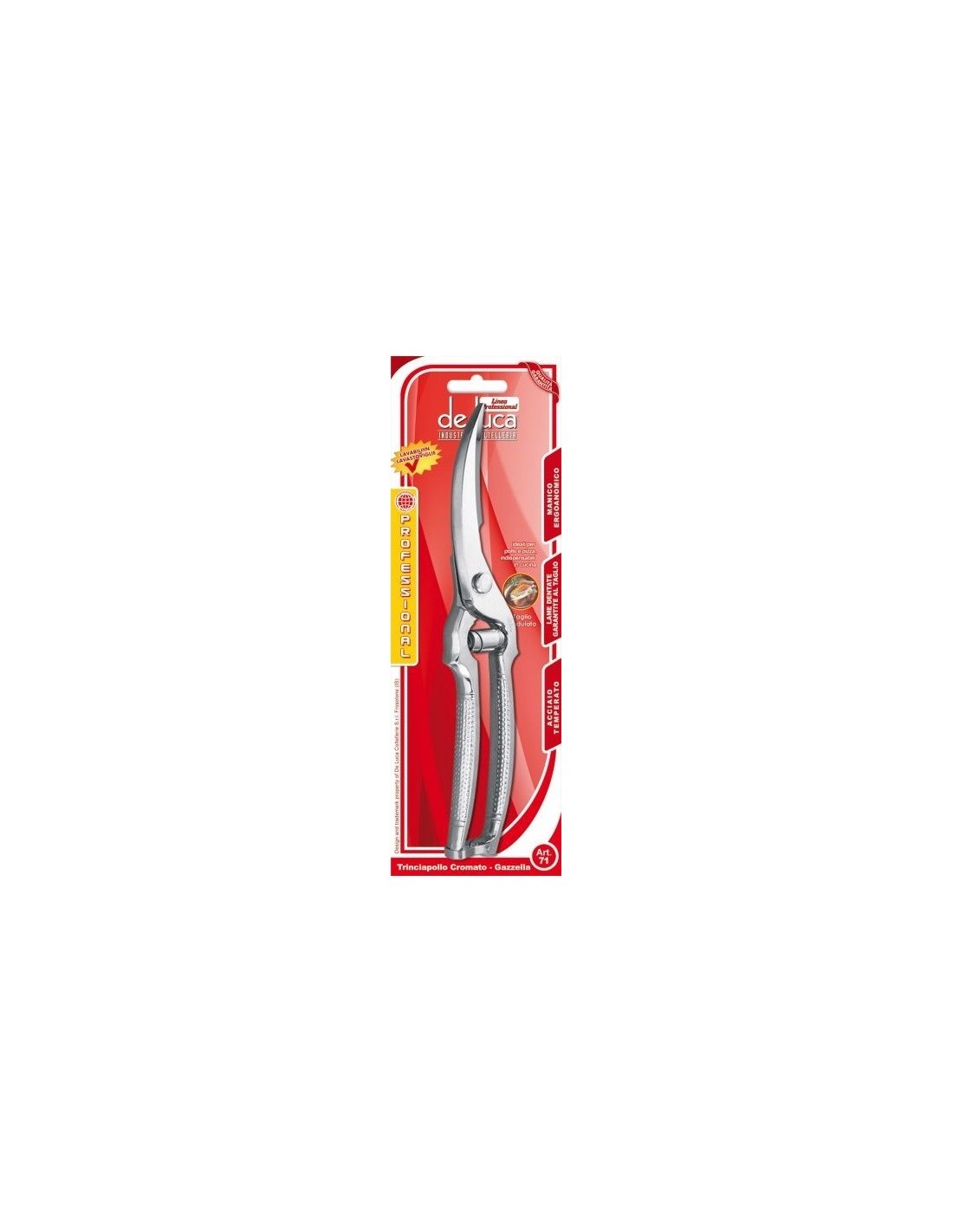 TRINCIAPOLLO GAZZELLA IN ACCIAIO INOX 24CM DE LUCA su TreG Ingrosso