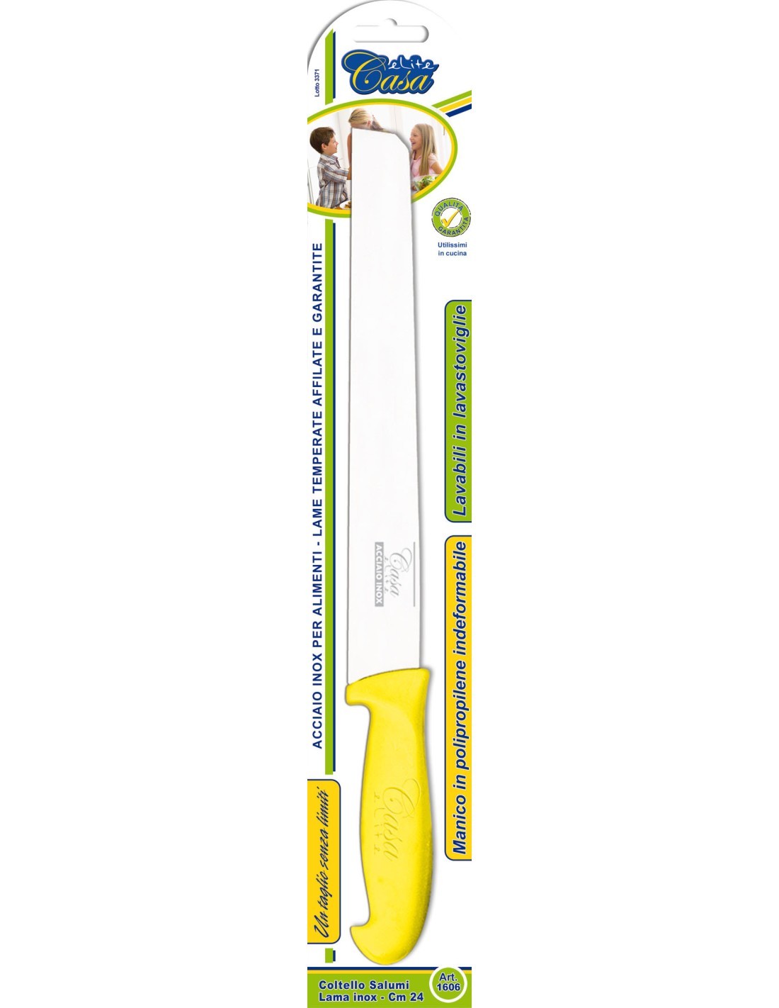 COLTELLO PER SALUMI IN ACCIAIO INOX 24 CM DE LUCA su TreG Ingrosso