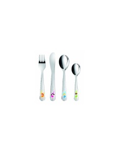 TESCOMA SET 4 POSATE PER BAMBINI DECORO FATINE IN ACCIAIO 668090 su... 2