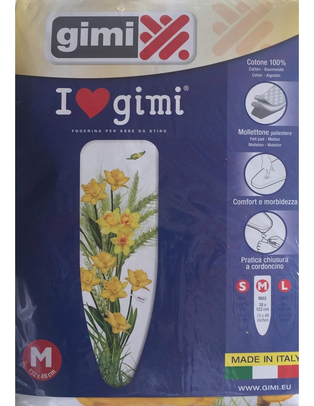 COPRIASSE DA STIRO "I LOVE" 126X48 CM GIMI su TreG Ingrosso