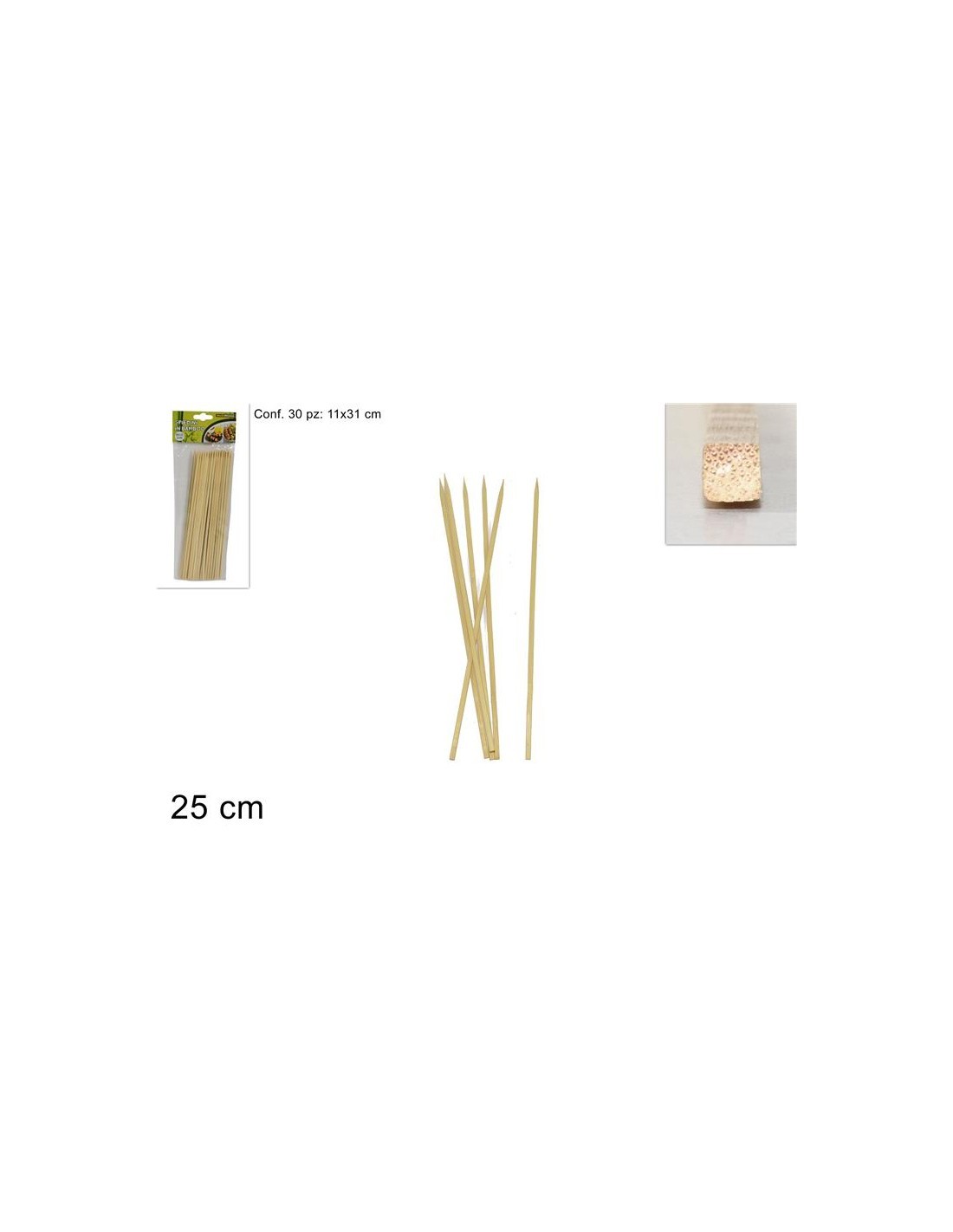 SPIEDINI BAMBOO 30PZ 25 CM 27739 su TreG Ingrosso