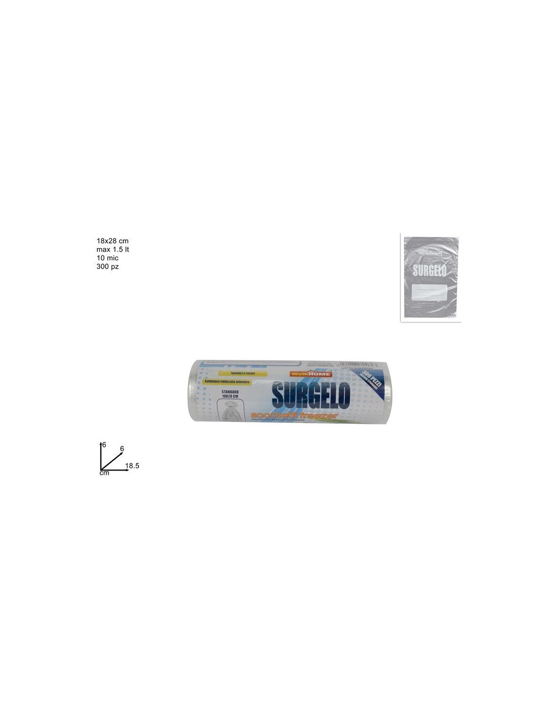 CONF 300 SACCHETTI 47258 FREEZER 18X28X10 su TreG Ingrosso