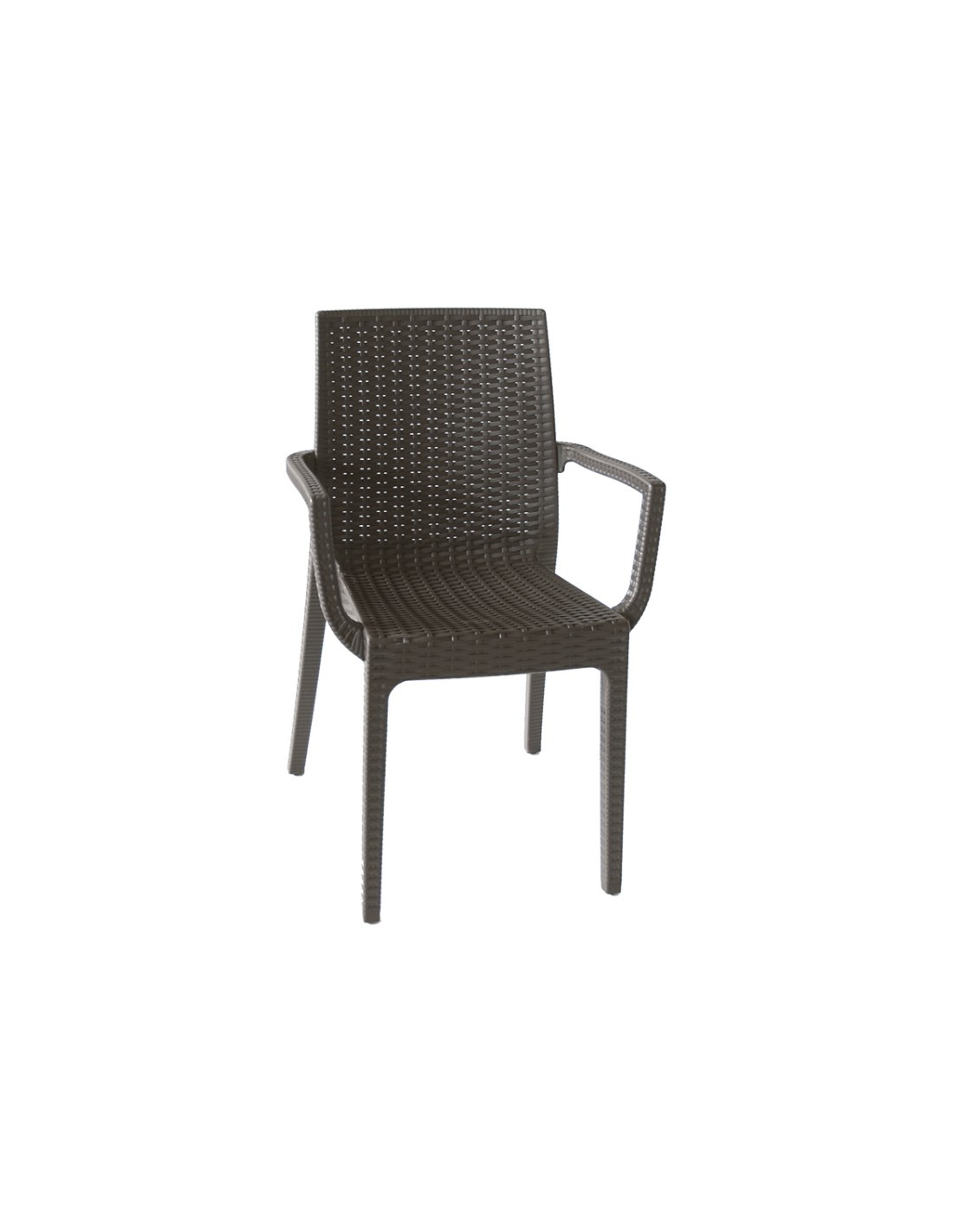 POLTRONA DAFNE MARRONE SIMIL RATTAN su TreG Ingrosso