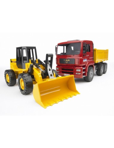 MAN CAMION CON ESCAVATORE 02752 BRUDER SPIELWAREN su TreG Ingrosso