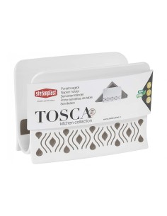 PORTATOVAGLIOLI TOSCA BIANCO/TORTORA 7,5x15,5cm 55350 STEFANPLAST s...