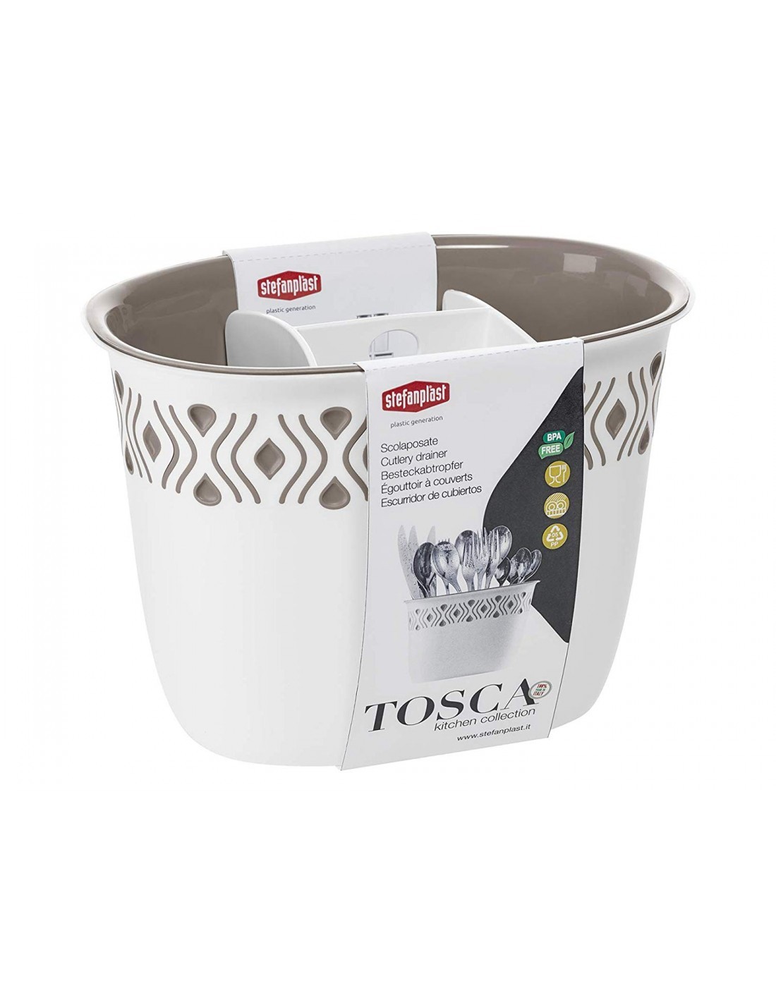 SCOLAPOSATE TOSCA BIANCO/TORTORA 19,5x13,5cm 55700 STEFANPLAST su T...
