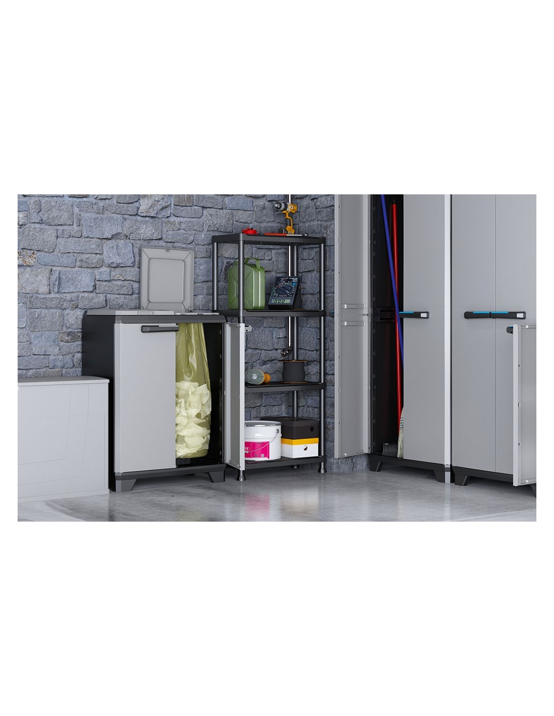 KIS SCAFFALE A 4 RIPIANI COLORE NERO KETER su TreG Ingrosso