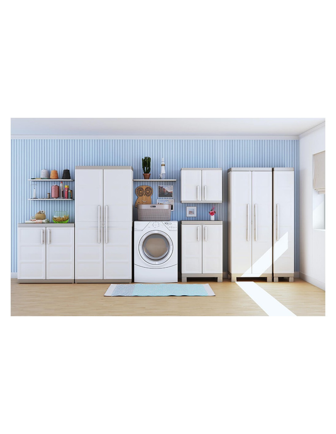 KIS ARMADIO 1 ANTA A 4 RIPIANI BEIGE KETER su TreG Ingrosso